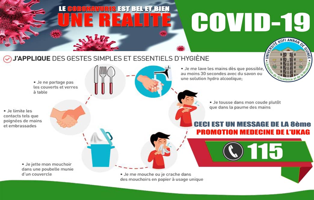Article : Coronavirus en Guinée, le message de la 8ᵉ promotion de médecine de l’université Kofi Annan